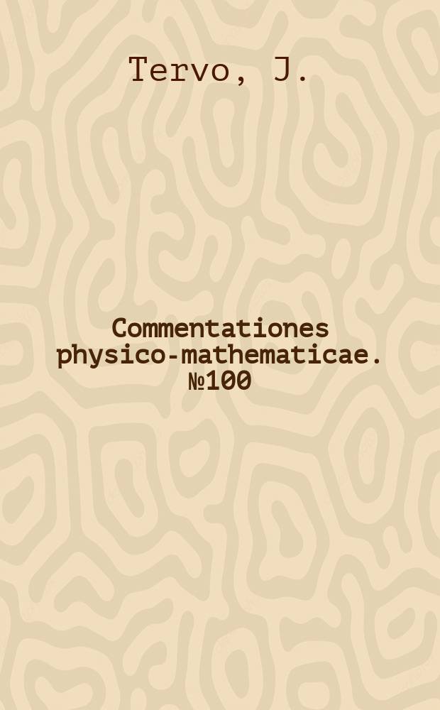 Commentationes physico-mathematicae. №100 : On the spectra of singularities