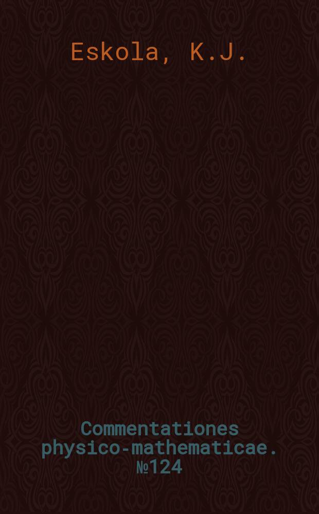 Commentationes physico-mathematicae. №124 : Quark and gluon production ...