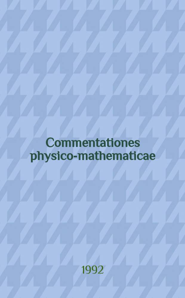 Commentationes physico-mathematicae : Cytochrome C oxidase