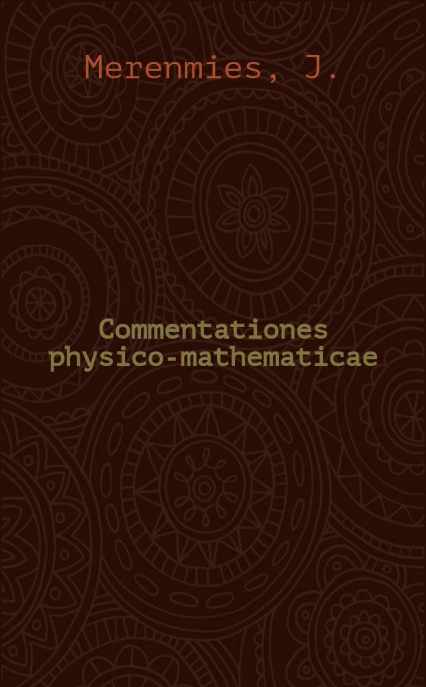 Commentationes physico-mathematicae : Heparin-binding proteins