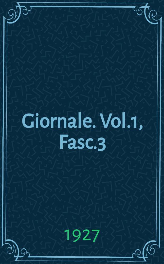 Giornale. Vol.1, Fasc.3