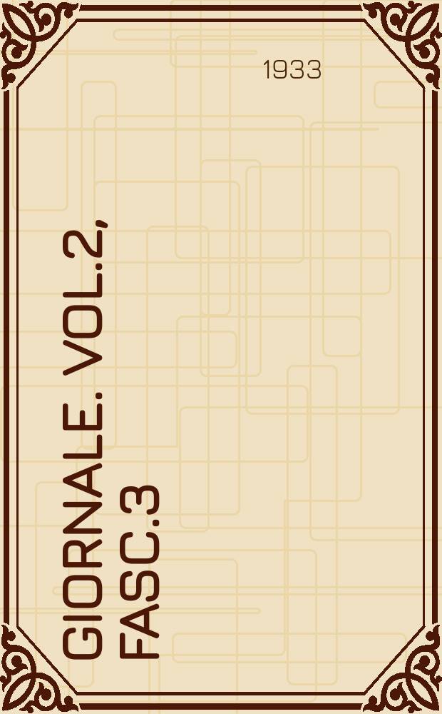 Giornale. Vol.2, Fasc.3