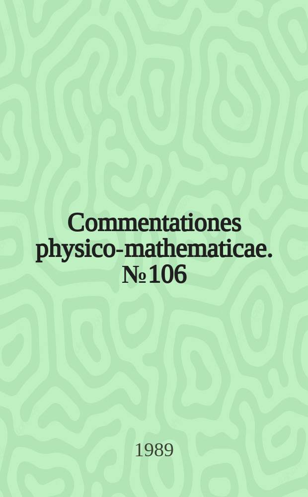 Commentationes physico-mathematicae. №106 : Atrial natriuretic peptide in expenmental heart