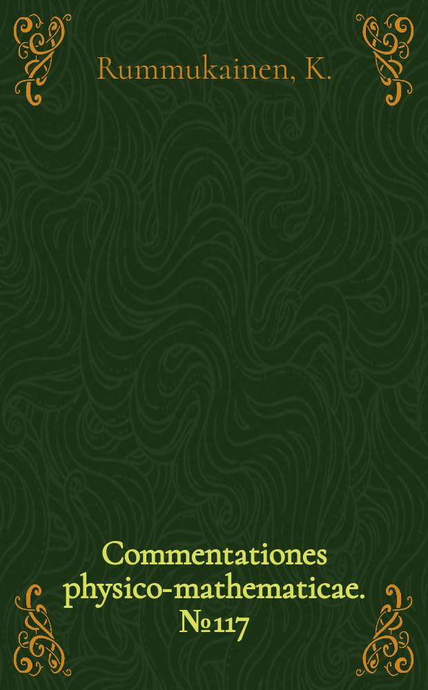 Commentationes physico-mathematicae. №117 : The order-disorder interface