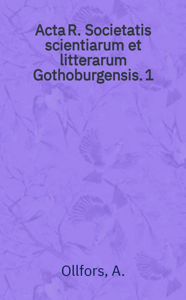 Acta R. Societatis scientiarum et litterarum Gothoburgensis. 1 : Studien zum Aufbau des Haxameters Lucans