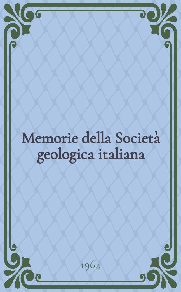Memorie della Società geologica italiana