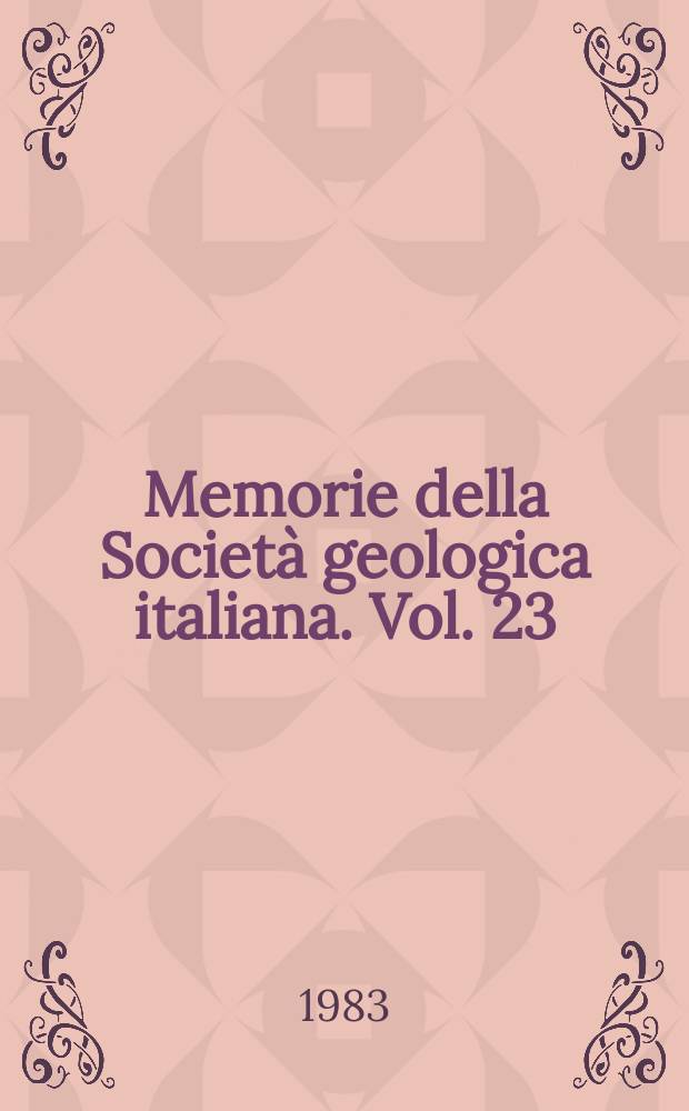 Memorie della Società geologica italiana. Vol. 23 : 1982. Mount Etna volcano