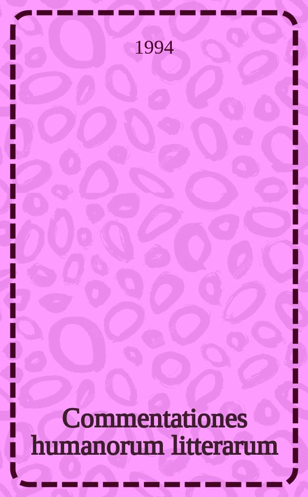 Commentationes humanorum litterarum : Synthesis of certain speech sounds