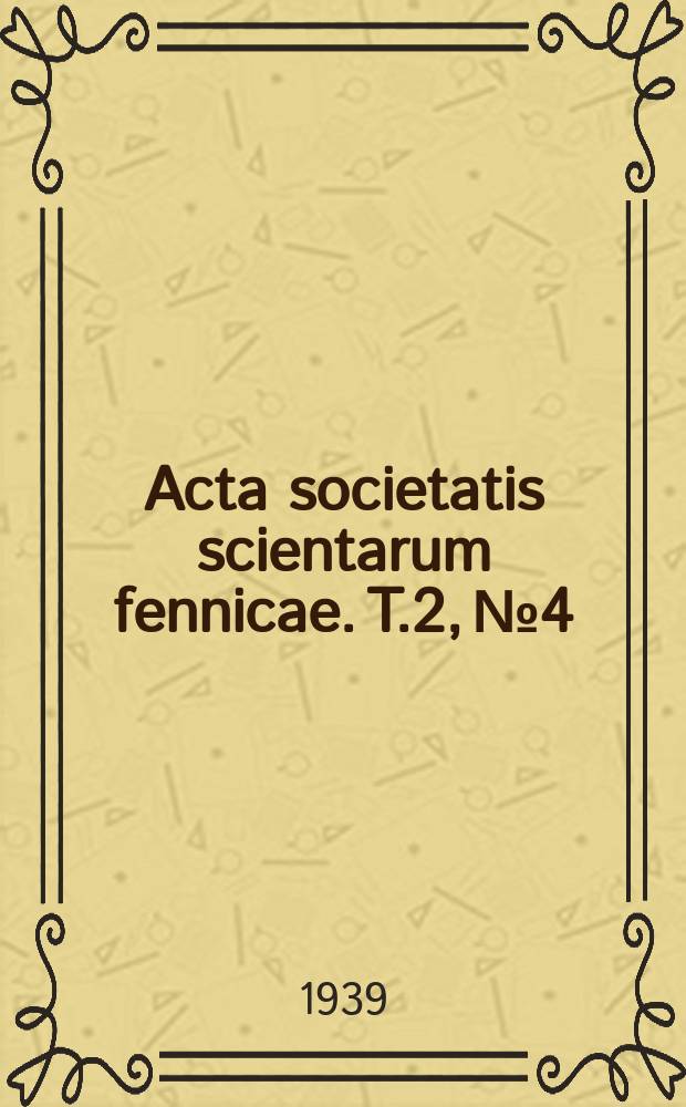 Acta societatis scientarum fennicae. T.2, №4 : On the regeneration of visual purple