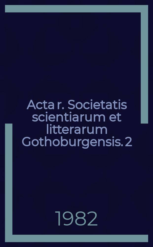 Acta r. Societatis scientiarum et litterarum Gothoburgensis. 2 : The lichen flora of the island of Vega in Norland