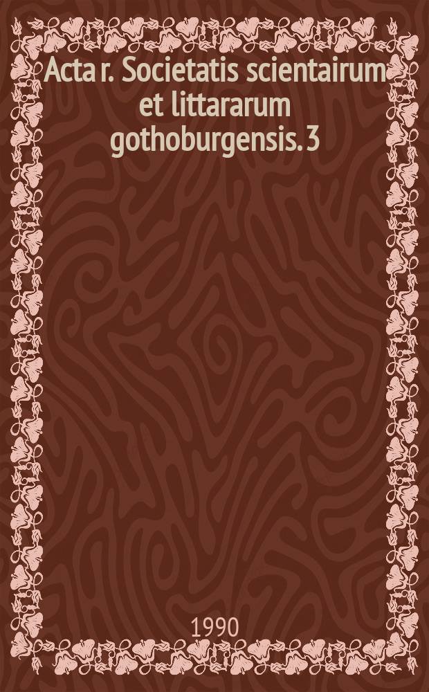 Acta r. Societatis scientairum et littararum gothoburgensis. 3 : Nordic perspectives on oceanography