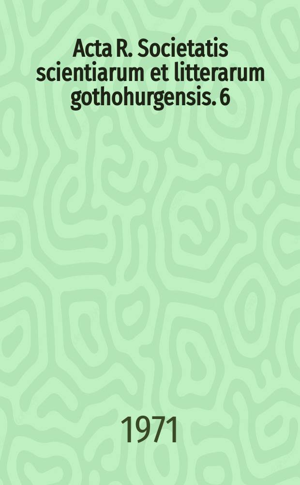Acta R. Societatis scientiarum et litterarum gothohurgensis. 6 : A survey of the marine benthonic macro-fauna along the Swedish wist coast 1921-1938