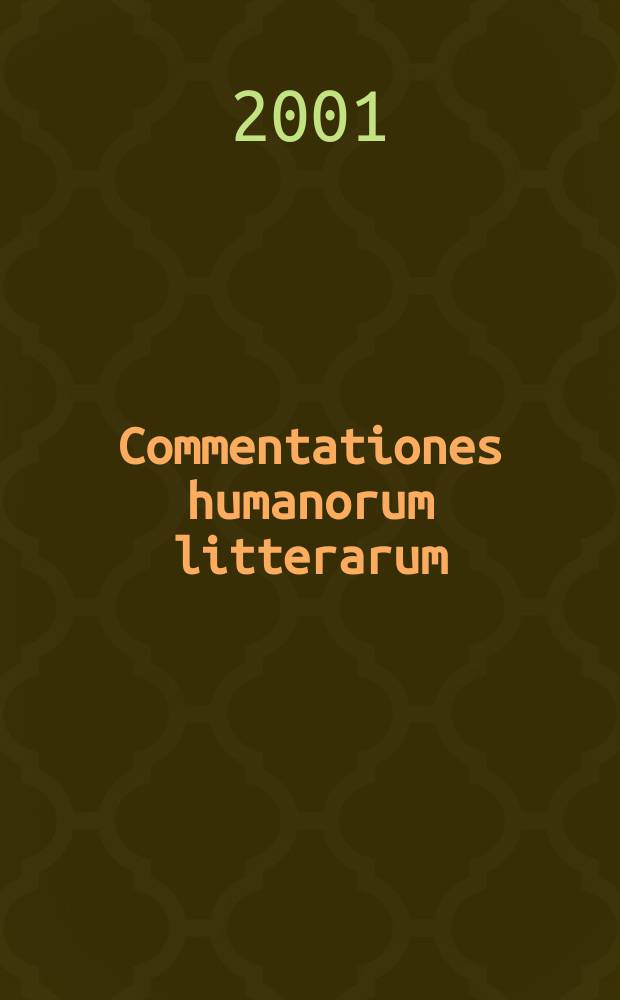 Commentationes humanorum litterarum : Gratiani decretum