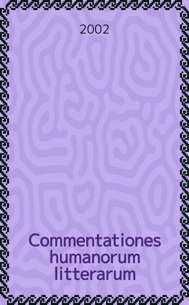 Commentationes humanorum litterarum : Creating antieloquence