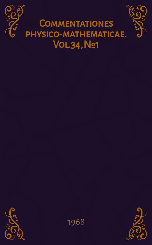 Commentationes physico-mathematicae. Vol.34, №1 : Gamma-gamma angular correlations in ¹³ºXe