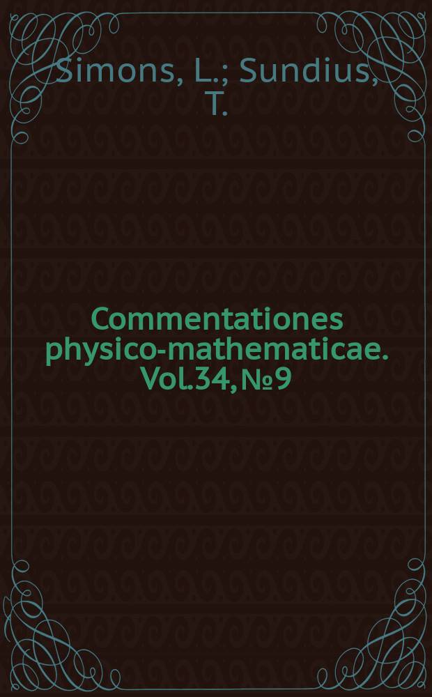 Commentationes physico-mathematicae. Vol.34, №9 : Collective vibrations in odd Cu- isotopes