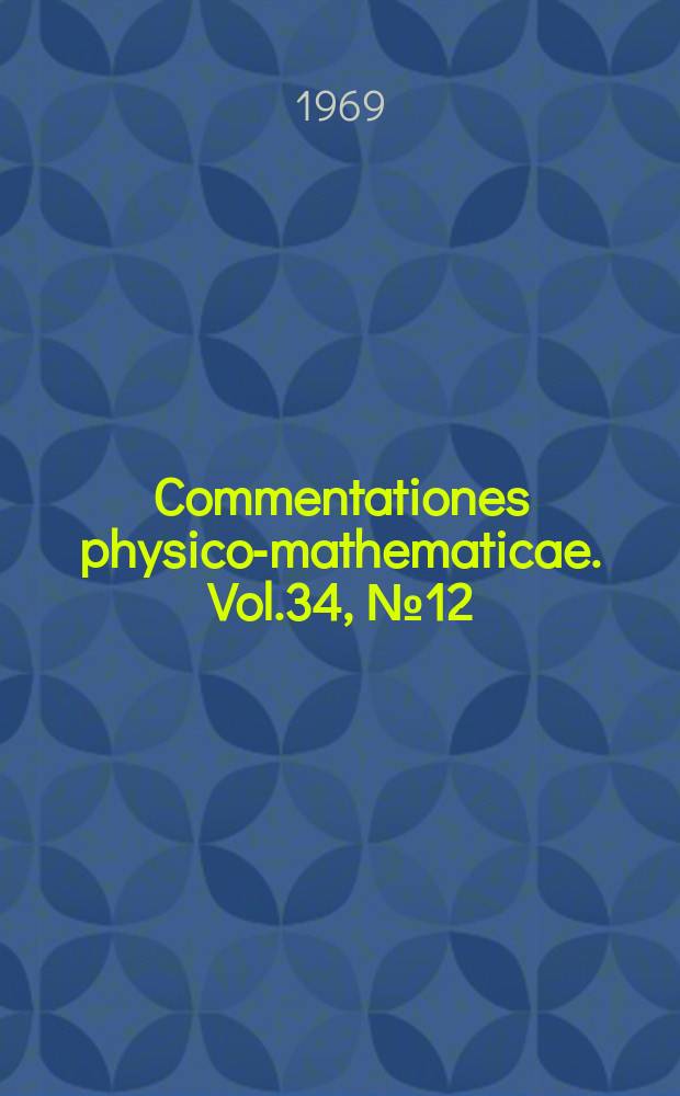 Commentationes physico-mathematicae. Vol.34, №12 : A synthetic approach to the stepwise regression analysis