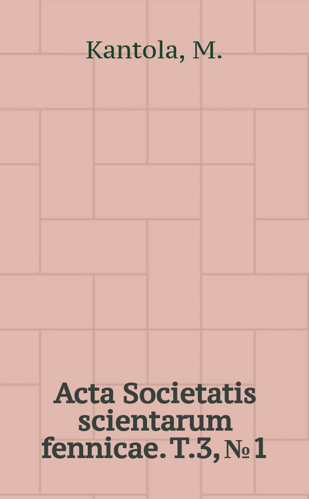 Acta Societatis scientarum fennicae. T.3, №1 : Eine Methode zur Bestimmung der Elastizitätskonstanten der Kristalle durch Druckversuche und ihre Anwendung bei NaCl-Kristallen