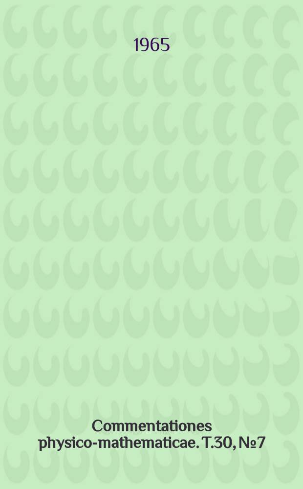 Commentationes physico-mathematicae. T.30, №7 : The mean sea level of the world ocean