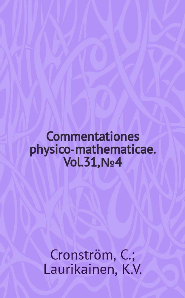 Commentationes physico-mathematicae. Vol.31, №4 : On the one-boson exchange potentials in nucleon-nucleon scattering