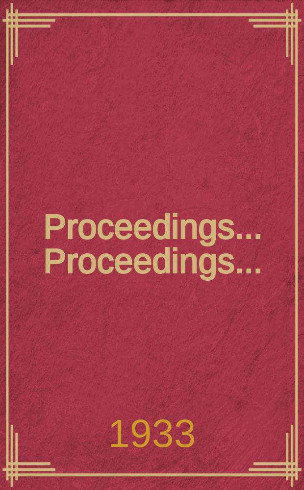 Proceedings ... Proceedings ...