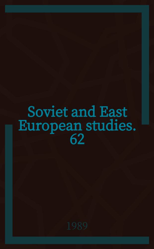 Soviet and East European studies. 62 : The Yews of the Soviet Union. Repr