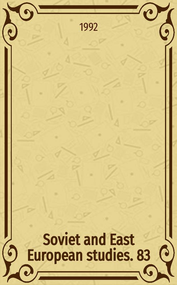 Soviet and East European studies. 83 : Soviet strategic arms policy before salt