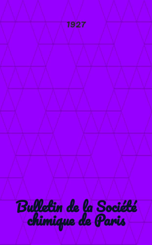 Bulletin de la Société chimique de Paris : Comprenant le Compte rendu des travaux de la Société et l'analyse des mémoires de chimie pure et appliquée. T.41-42, №12