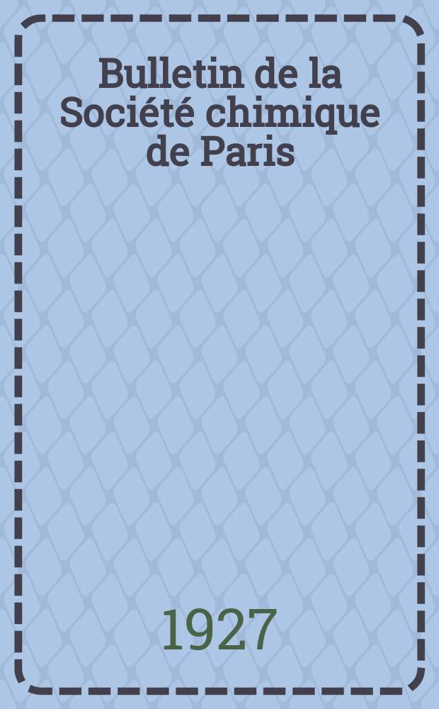 Bulletin de la Soci&eacute;t&eacute; chimique de Paris : Comprenant le Compte rendu des travaux de la Soci&eacute;t&eacute; et l'analyse des m&eacute;moires de chimie pure et appliqu&eacute;e. T.41-42, Указатель