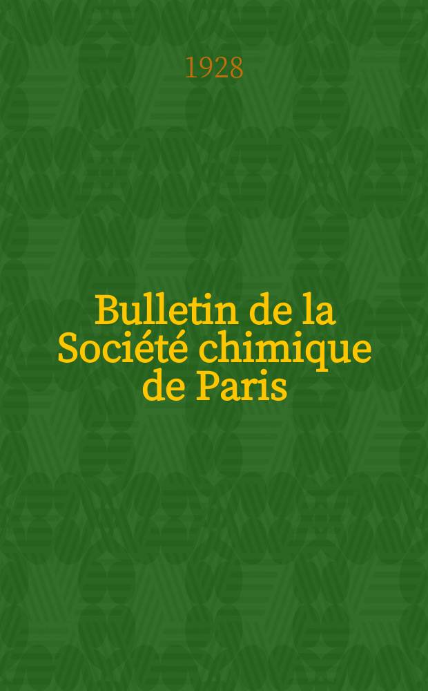 Bulletin de la Société chimique de Paris : Comprenant le Compte rendu des travaux de la Société et l'analyse des mémoires de chimie pure et appliquée. T.43-44, №6