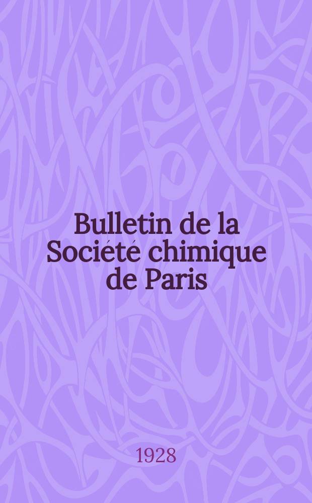 Bulletin de la Société chimique de Paris : Comprenant le Compte rendu des travaux de la Société et l'analyse des mémoires de chimie pure et appliquée. T.43-44, №12