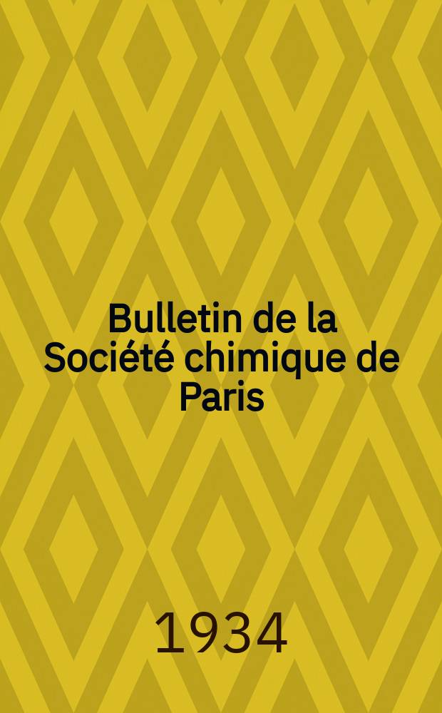 Bulletin de la Société chimique de Paris : Comprenant le Compte rendu des travaux de la Société et l'analyse des mémoires de chimie pure et appliquée. T.1, №6