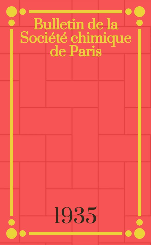 Bulletin de la Société chimique de Paris : Comprenant le Compte rendu des travaux de la Société et l'analyse des mémoires de chimie pure et appliquée. T.2, №4