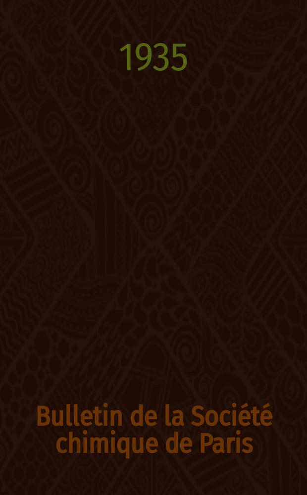 Bulletin de la Société chimique de Paris : Comprenant le Compte rendu des travaux de la Société et l'analyse des mémoires de chimie pure et appliquée. T.2, №5