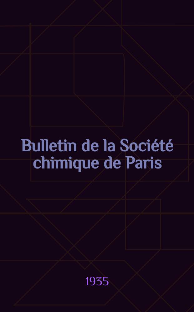 Bulletin de la Société chimique de Paris : Comprenant le Compte rendu des travaux de la Société et l'analyse des mémoires de chimie pure et appliquée. T.2, №7