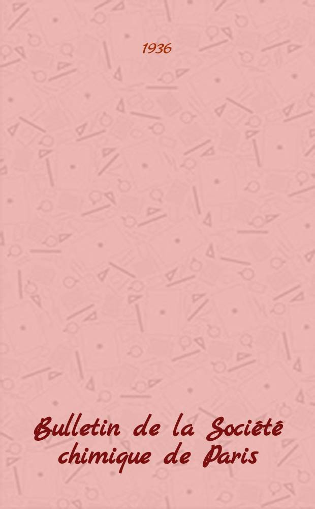 Bulletin de la Société chimique de Paris : Comprenant le Compte rendu des travaux de la Société et l'analyse des mémoires de chimie pure et appliquée. T.3, №4
