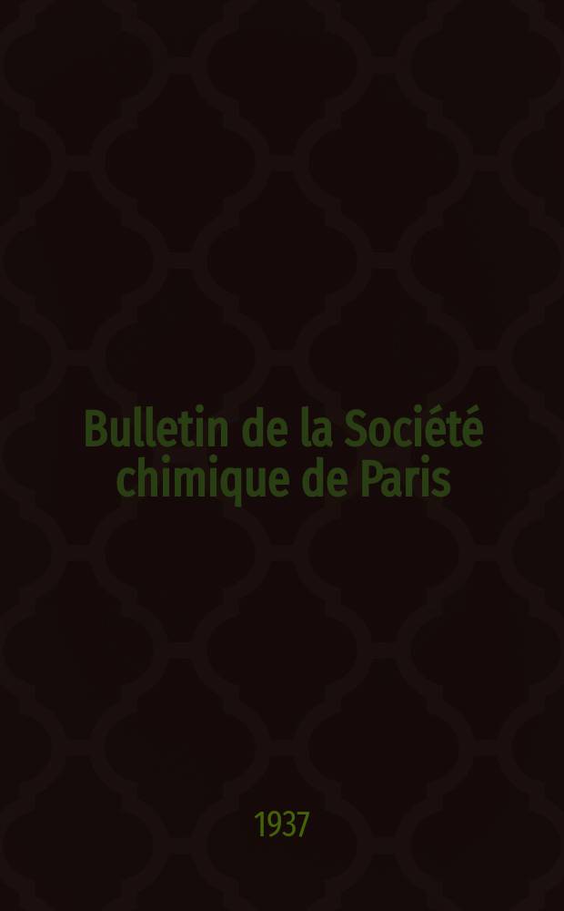 Bulletin de la Société chimique de Paris : Comprenant le Compte rendu des travaux de la Société et l'analyse des mémoires de chimie pure et appliquée. T.4, №3