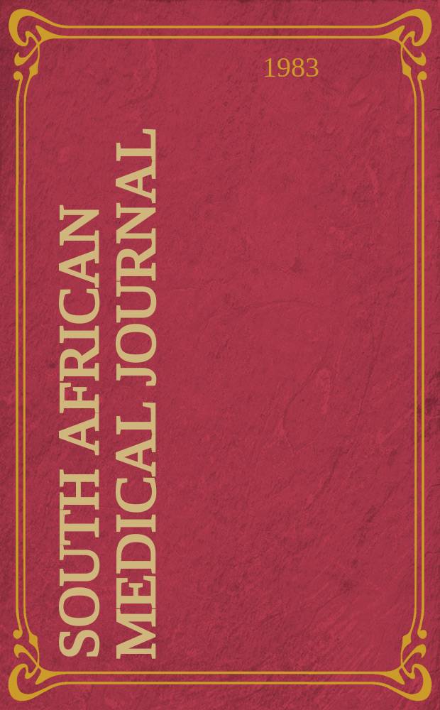 South African medical journal : Organ of the Med. assoc. of South Africa Inc. the "S.A. Medical record" and "Medical journal of S.A." Formerly the Journal of the Medical association of S.A. (B.M.A.). Vol.64, №14 : Spec. iss to commemorate the official opening of the new Johannesburg hospital on 7 September 1983