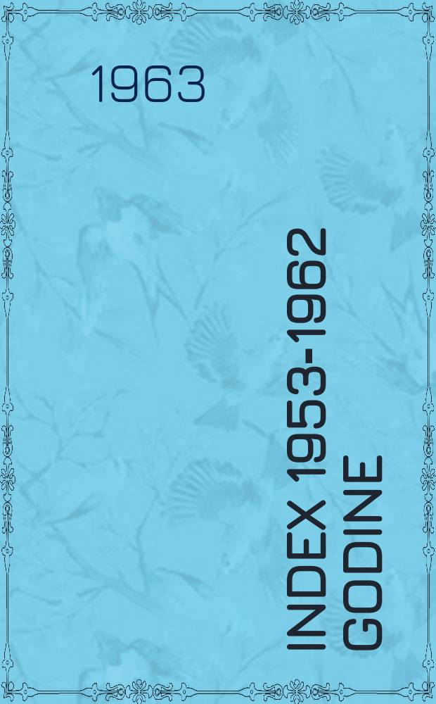 Index 1953-1962 godine