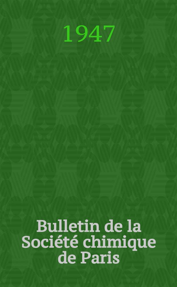 Bulletin de la Société chimique de Paris : Comprenant le Compte rendu des travaux de la Société et l'analyse des mémoires de chimie pure et appliquée. T.14, Fasc.3/4