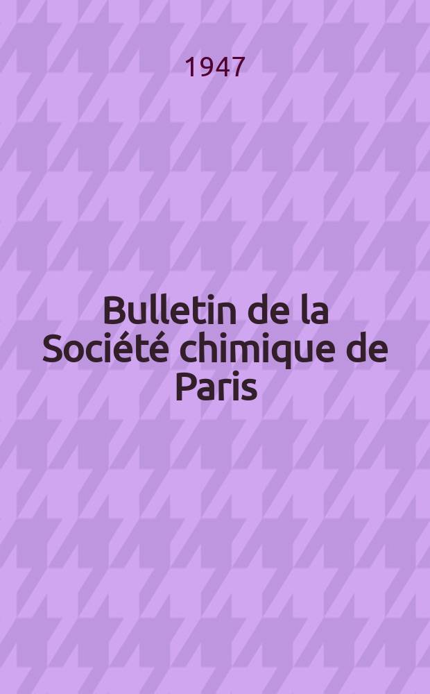 Bulletin de la Soci&eacute;t&eacute; chimique de Paris : Comprenant le Compte rendu des travaux de la Soci&eacute;t&eacute; et l'analyse des m&eacute;moires de chimie pure et appliqu&eacute;e. T.14, Fasc.5/6