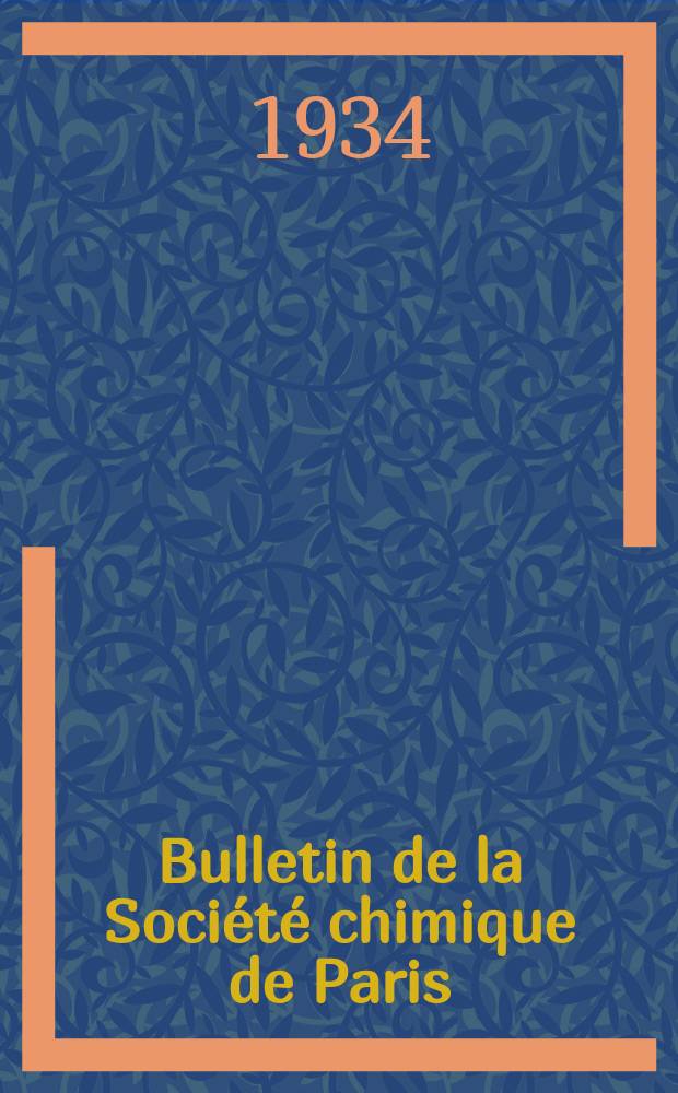 Bulletin de la Société chimique de Paris : Comprenant le Compte rendu des travaux de la Société et l'analyse des mémoires de chimie pure et appliquée. T.1, №4
