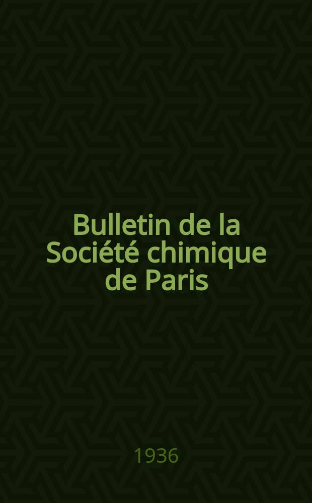 Bulletin de la Société chimique de Paris : Comprenant le Compte rendu des travaux de la Société et l'analyse des mémoires de chimie pure et appliquée. T.3, №8