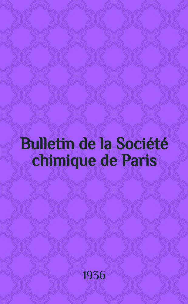 Bulletin de la Société chimique de Paris : Comprenant le Compte rendu des travaux de la Société et l'analyse des mémoires de chimie pure et appliquée. T.3, №11