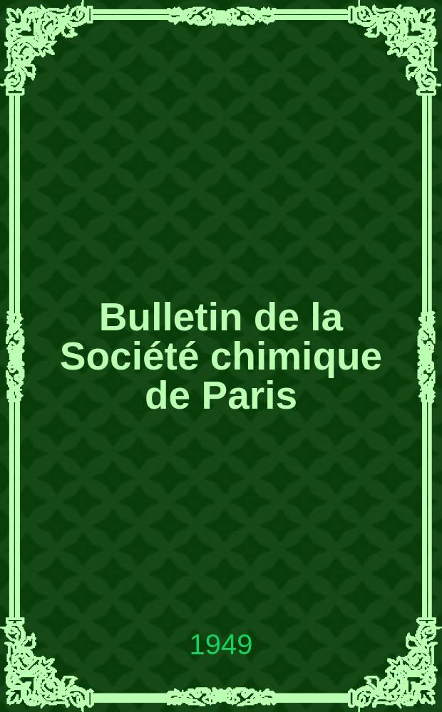 Bulletin de la Société chimique de Paris : Comprenant le Compte rendu des travaux de la Société et l'analyse des mémoires de chimie pure et appliquée. T.16, Fasc.5/6