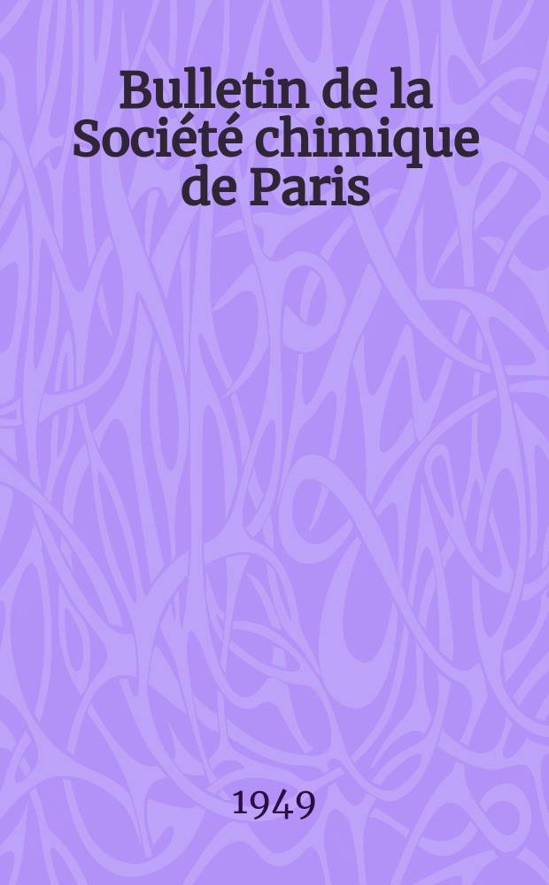 Bulletin de la Soci&eacute;t&eacute; chimique de Paris : Comprenant le Compte rendu des travaux de la Soci&eacute;t&eacute; et l'analyse des m&eacute;moires de chimie pure et appliqu&eacute;e. T.16, Fasc.7/8