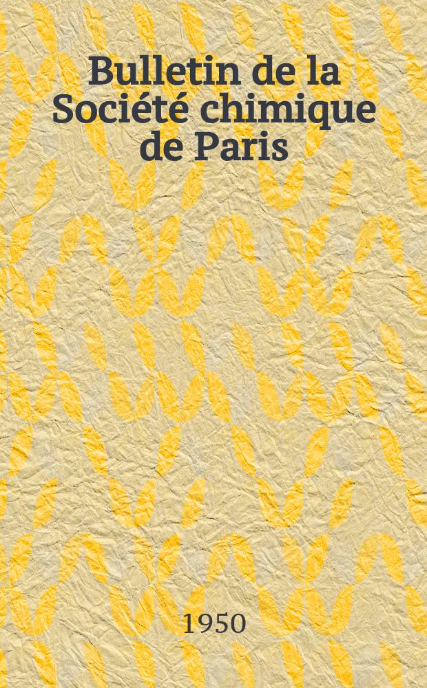 Bulletin de la Société chimique de Paris : Comprenant le Compte rendu des travaux de la Société et l'analyse des mémoires de chimie pure et appliquée. T.17, Fasc.5/6