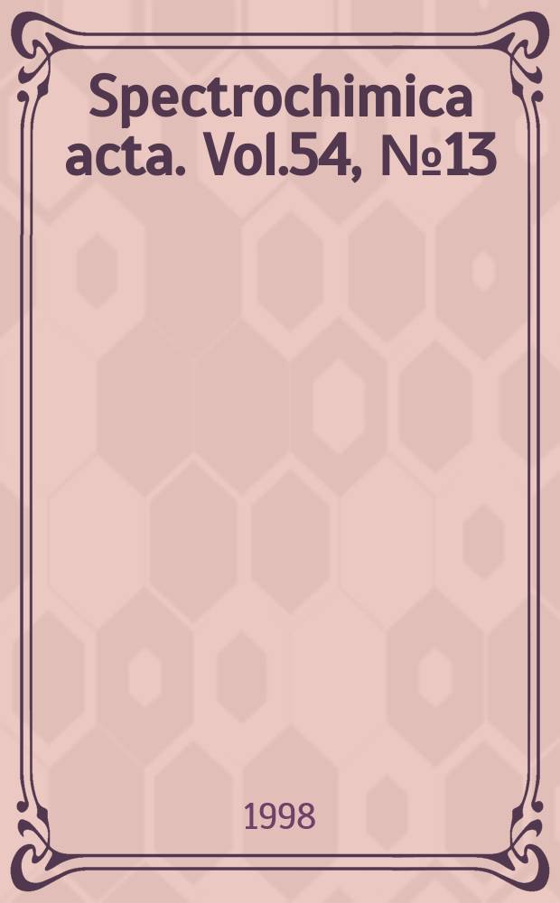 Spectrochimica acta. Vol.54, №13 : Excited states of transition elements