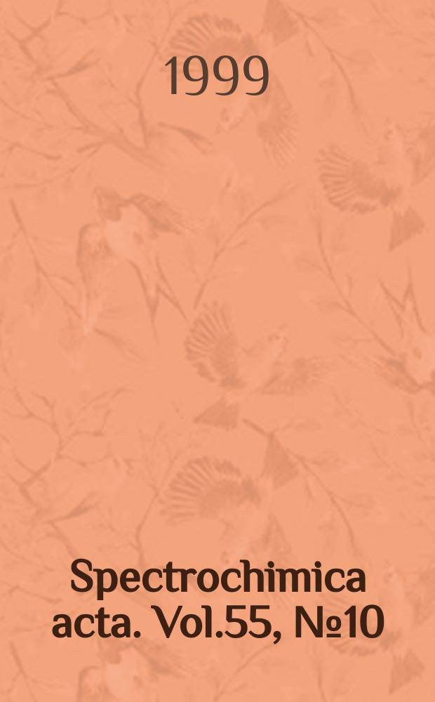Spectrochimica acta. Vol.55, №10 : Tunable diode laser spectroscopy 1998
