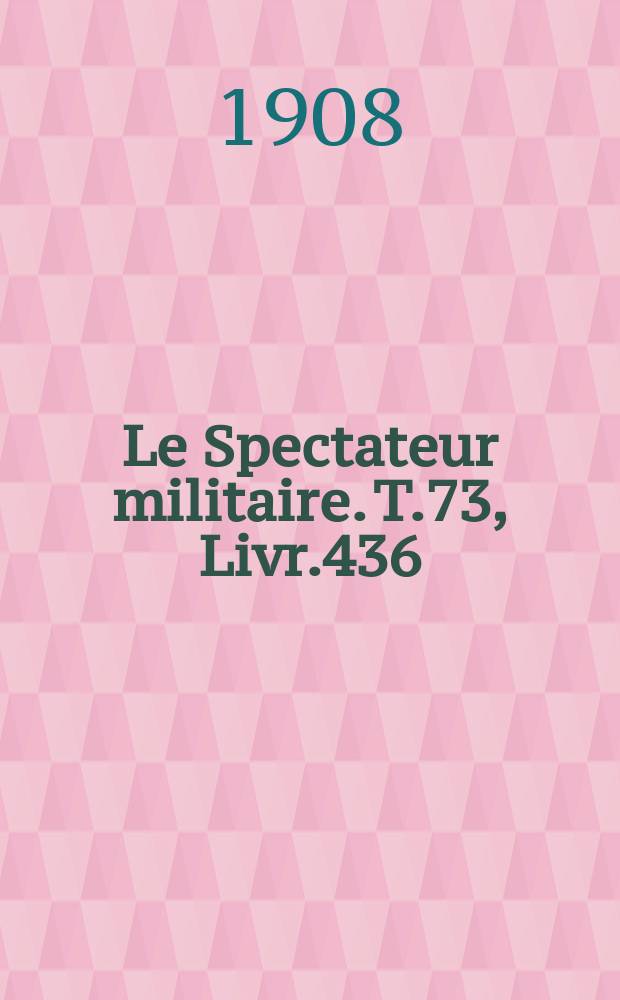 Le Spectateur militaire. T.73, Livr.436